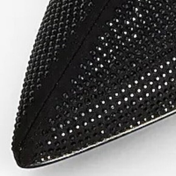 Express Womens Booties Size 7 Black Ankle Sparkly Rhinestones Pointed Thin Heels - Picture 4 of 12